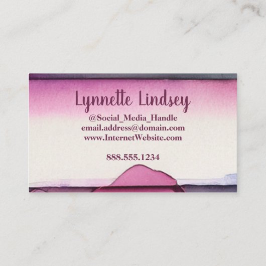 Monogrammed Letter L Eenvoudige Chic Bloemen Water Visitekaartje (Achterkant)