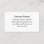 Monogrammed letter L Eenvoudige zwart-witte bloem Visitekaartje (Achterkant)