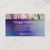 Monogrammed Letter M Eenvoudige Chic Bloemen Water Visitekaartje (Achterkant)