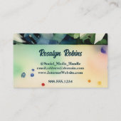 Monogrammed Letter R Eenvoudige Chic Bloemen Water Visitekaartje (Achterkant)