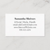 Monogrammed Letter S Eenvoudige zwart-witte bloem Visitekaartje (Achterkant)