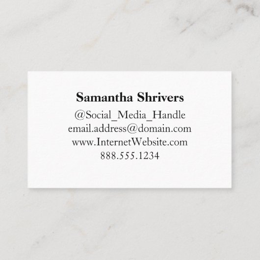 Monogrammed Letter S Eenvoudige zwart-witte bloem Visitekaartje (Achterkant)