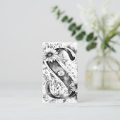 Monogrammed letter S Elegante Bloemen Waterverf Visitekaartje (Staand voorkant)