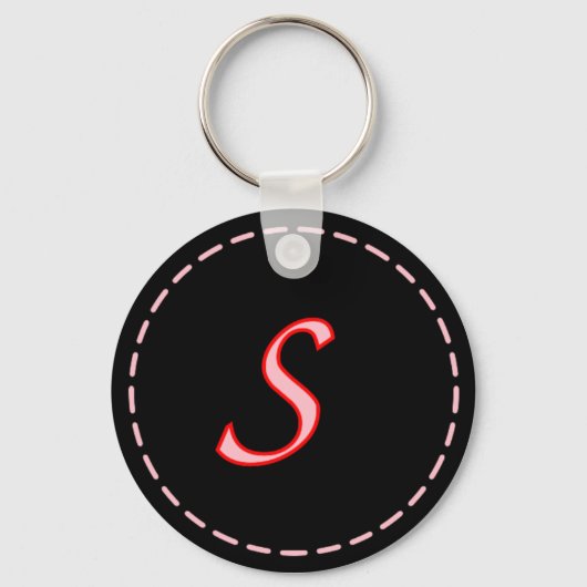 Monogrammed Letter S Sleutelhanger (Voorkant)