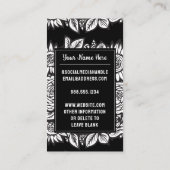 Monogrammed Letter S Zwart-witte Bloembloem Visitekaartje (Achterkant)