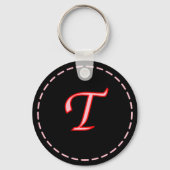 Monogrammed Letter T Sleutelhanger (Voorkant)