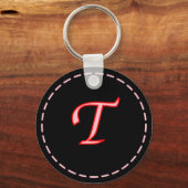 Monogrammed Letter T Sleutelhanger (Voorkant)