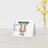 Monogrammed letter "U" Gelukkige Verjaardag Kaart (Gele Bloem)