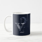 Monogrammed Letter V Boho Crescent Moon Mandala Koffiemok (Links)
