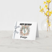 Monogrammed letter "V" Gelukkige Verjaardag Kaart (Gele Bloem)