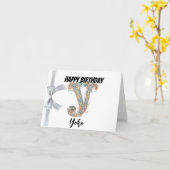 Monogrammed letter "Y" Gelukkige Verjaardag Kaart (Gele Bloem)