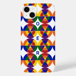 Monogrammed LGBT Pride Geometric Rainbow Pattern Case-Mate iPhone 14 Plus Hoesje