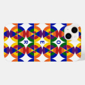 Monogrammed LGBT Pride Geometric Rainbow Pattern Case-Mate iPhone Case (Achterkant (horizontaal))