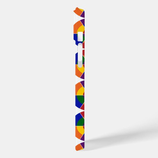 Monogrammed LGBT Pride Geometric Rainbow Pattern Case-Mate iPhone Case (Achterkant / Links)