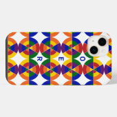Monogrammed LGBT Pride Geometric Rainbow Pattern iPhone Hoesje (Achterkant horizontaal)
