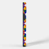 Monogrammed LGBT Pride Geometric Rainbow Pattern iPhone Hoesje (Rechterkant)