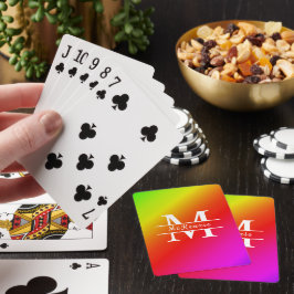Monogrammed LGBT Pride Rainbow Gradiënt Diagonaal Pokerkaarten