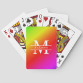Monogrammed LGBT Pride Rainbow Gradiënt Diagonaal Pokerkaarten (Achterkant)