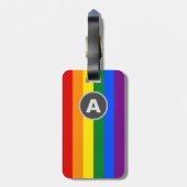 Monogrammed LGBTQ Rainbow Pride Flag Luggage Bagagelabel (Achterkant verticaal)