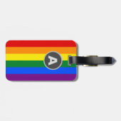 Monogrammed LGBTQ Rainbow Pride Flag Luggage Bagagelabel (Achterkant horizontaal)