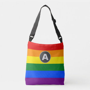Monogrammed LGBTQ Rainbow Pride vlag Crossbody Tas