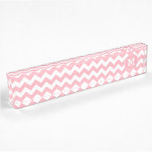 Monogrammed Licht Roze Zigzag Patroon Naambordje