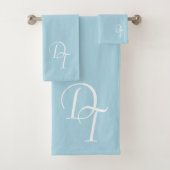 Monogrammed - lichtblauw bad handdoek (Insitu)