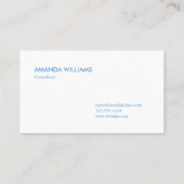 Monogrammed Lichtblauw Wit Gingham geruite patroon Visitekaartje (Achterkant)