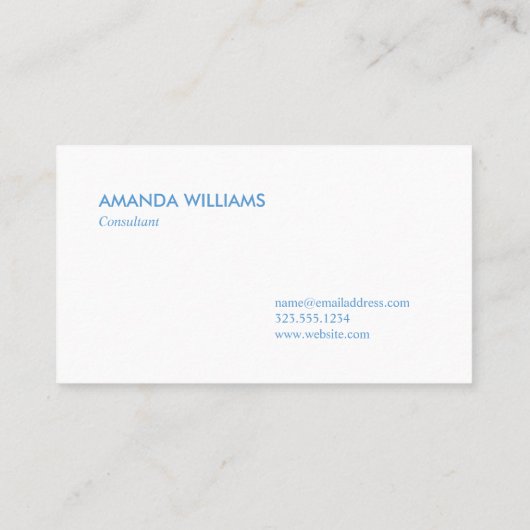 Monogrammed Lichtblauw Wit Gingham geruite patroon Visitekaartje (Achterkant)