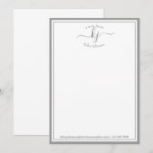 Monogrammed lichtgrijs van het bureau van de Nota- Bedankkaart (Voorkant / Achterkant)
