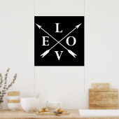 monogrammed liefde poster (Keuken)