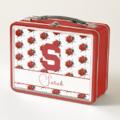 Monogrammed lieveheersbeestje metalen lunchbox (Voorkant)