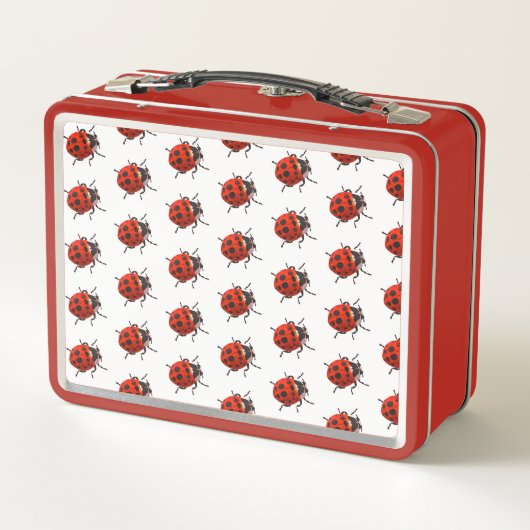 Monogrammed lieveheersbeestje metalen lunchbox (Achterkant)