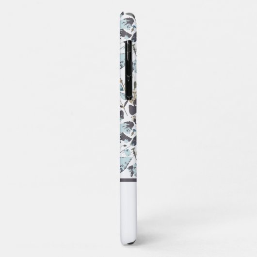 Monogrammed Light Blue Floral Waterverf Case-Mate iPhone Case (Achterkant/links)