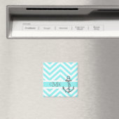 Monogrammed Light Blue Grey Anchor Magneet (Insitu (Vaatwasser))