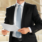 Monogrammed Light Blue Stropdas