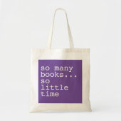 Monogrammed Lila boek liefhebbers zo veel boeken Tote Bag (Voorkant)