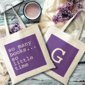 Monogrammed Lila boek liefhebbers zo veel boeken Tote Bag