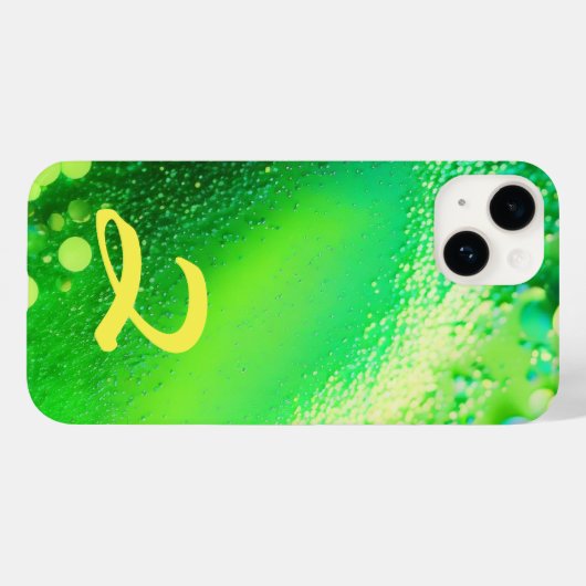 Monogrammed Lime Groene Glitter Case-Mate iPhone Case (Achterkant (horizontaal))