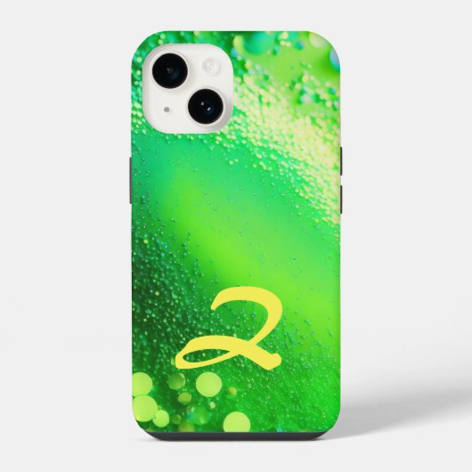 Monogrammed Lime Groene Glitter iPhone Hoesje (Achterkant)