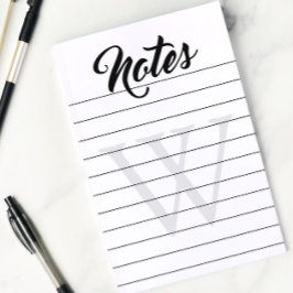 Monogrammed Lined Notes
