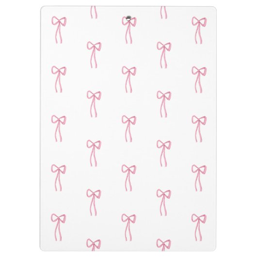 Monogrammed Little Bow Pink Klembord (Achterkant)