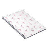 Monogrammed Little Bow Pink Notitieboek (Rechterzijde)