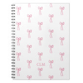 Monogrammed Little Bow Pink Notitieboek (Voorkant)