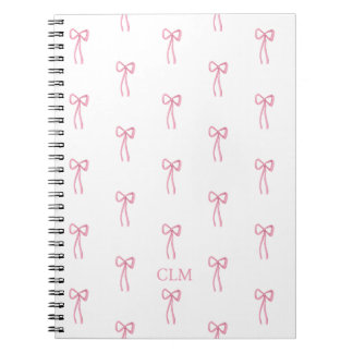 Monogrammed Little Bow Pink Notitieboek
