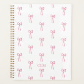 Monogrammed Little Bow Pink Planner (Voorkant)