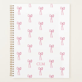 Monogrammed Little Bow Pink Planner