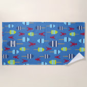 Monogrammed Lobster Buoy Nautical Beach House Fun Strandlaken (Voorkant)