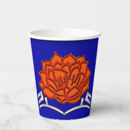 Monogrammed Lotus Blossom - Blauw, Rood, Zilver Papieren Bekers