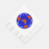 Monogrammed Lotus Blossom - Blauw, Rood, Zilver Servet (Hoek)